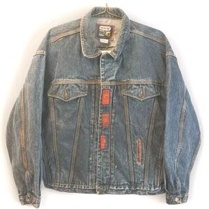Jordache Jean Jacket Large Trucker Y2k Vtg 90s Blue Denim Grunge Oversized